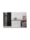 Буфет от Метал SteweHome Бял 97.2x30x65.4cm