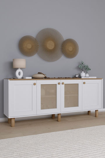 SteweHome Holz Sideboard Mehrfarbig 180x40x75cm