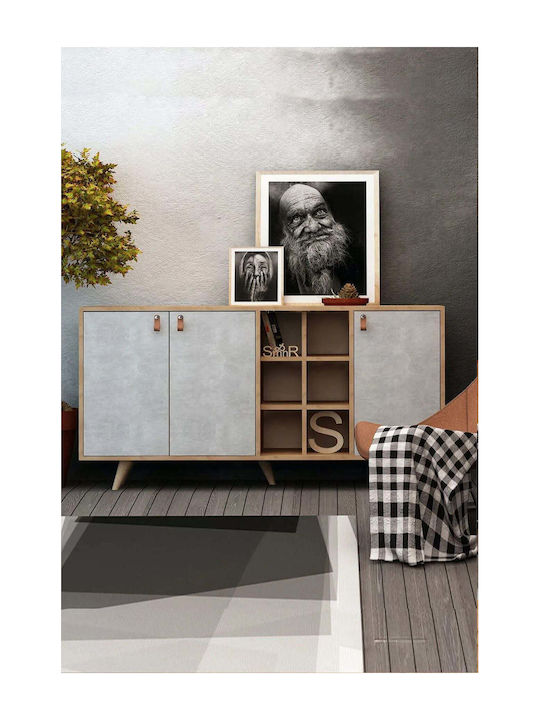 Μπουφές Ξύλινος Χρυσό 140x40x89cm