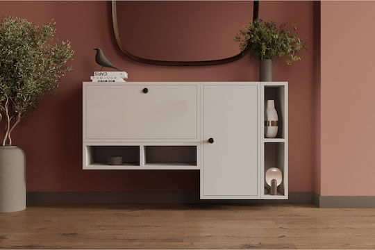 Буфет Дървен Бял 114x30x65см
