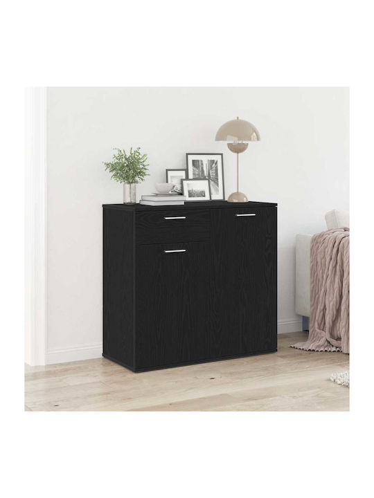 Wood Sideboard mit Schubladen Schwarze Eiche 80x36x75cm
