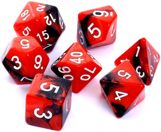 Rebel Complete Dice Set Rebel Rpg Two-tone Red Black 106475
