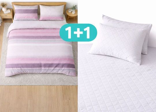 Duvet Cover Set 150x220cm Single with Pillowcase & 1 Bed Sheet Pink