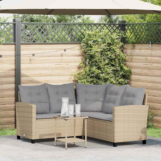 Garten- und Outdoor-Möbelsets Wohnzimmer Typsatz 2 Stück Beige mit Kissen