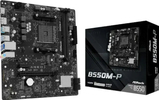 ASRock B550M-P Motherboard Micro ATX με AMD AM4 Socket 90-MXBV10-A0UAYZ