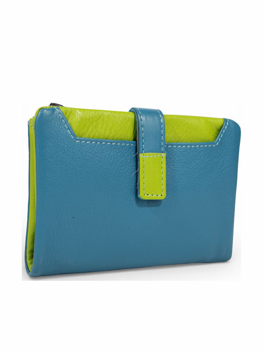 Große Leder Damenbrieftasche Petrol Blau