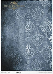 Hârtie De Orez Decupaj A3 Damask Model Albastru...