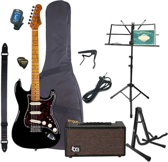 Jet Js-300 Bk Stratocaster Ηλεκτρική Κιθάρα Black Ultimate Πακέτο