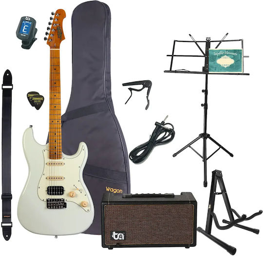 Jet Js-400 Ow Stratocaster Hss Ηλεκτρική Κιθάρα Olympic White Ultimate Πακέτο