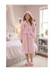 SteweHome Kinderbademantel Rosa mit Kapuzen-