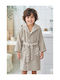 SteweHome Kinderbademantel Beige mit Kapuze