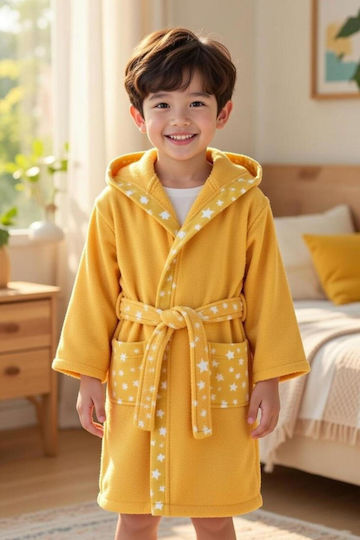 SteweHome Kids Bathrobe Yellow Hooded