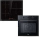 Midea MIH623+MBO65 Фурна с Плот 70л с Индуктивни Котлони Ш57.5см Черен