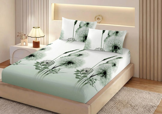 Σετ King Size 3τμχ 180x200+25εκ. με Λάστιχο Μπεζ