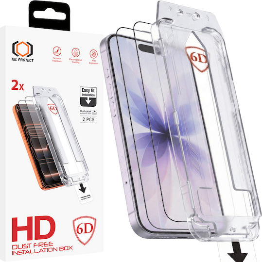 Tel Protect 2.5D Full Glue Ματ Full Face Tempered Glass 2τμχ (iPhone 17 / 17 Pro / 16 Pro)