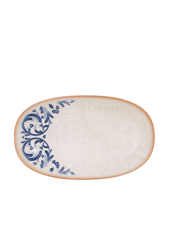 Bonna Bonna Servierplatte Oval aus Weißem Porzellan 24x14cm