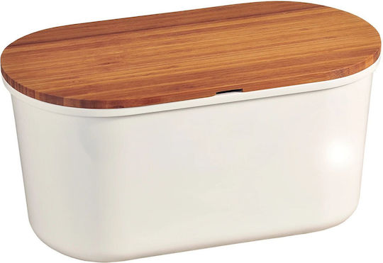 Kesper Хлябохранилище с Капак Дървено Бяло 37x21.5x18см