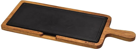 Μαντεμένιος Δίσκος Σερβιρίσματος 37 X 17 Cm Ξύλινη Βάση Lava