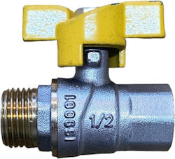 Oreichálkiní Vána 1/2'' Weiblich-Männlich Gelbe Hebel Wasserhahn & Ventile