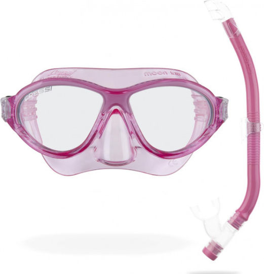 CressiSub Silicone Diving Mask with Snorkel Moon Pink
