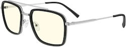 Computer Glasses Gunnar Baron Silver Clear