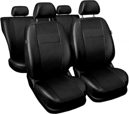 Universal Leather Seat Covers Front Rear Car Seats Full Set In Black Eco Leather