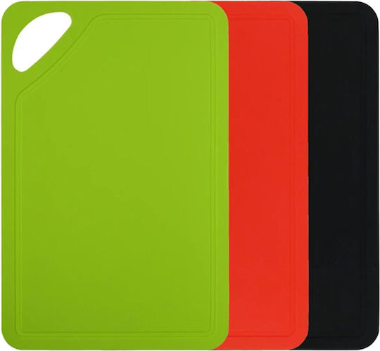 Set of Red Plastic Chopping Boards 26.2x17cm 3 Pieces