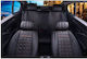 Universal Leather Upholstery Black Seat Covers Red Stitching