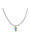 Very Gavello Necklace From 9 K Rose Gold Light Blue