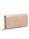 Large Leather Women's Wallet Beige