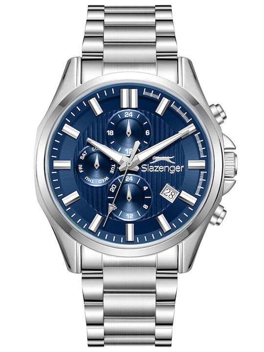 Slazenger Men's Battery Watch with Silver Metal Bracelet