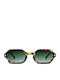 Red Raven Jackie Unisex Γυαλιά Ηλίου με Καφέ Ταρταρούγα Σκελετό και Πράσινο Φακό 0000183786
