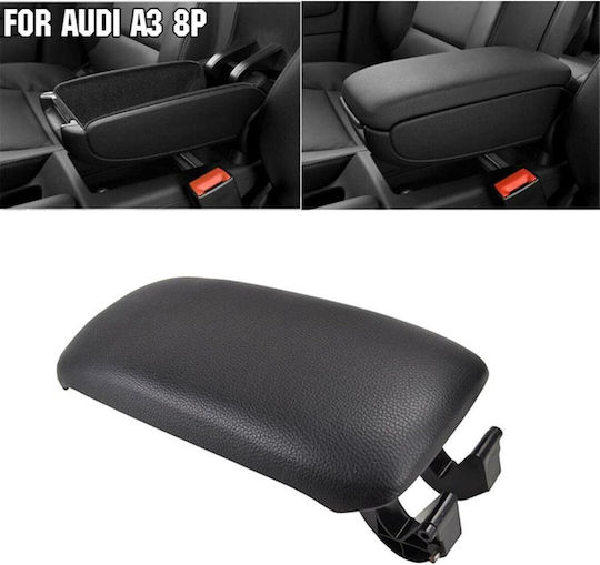 Калъф За Подлакътник Audi A3 8p 2003-2012 Черна Кожена Завършек