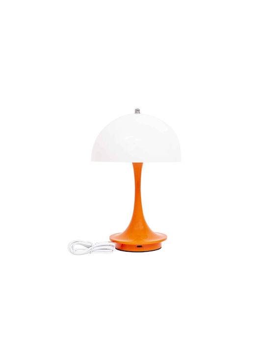 Lampă de Masă din Plastic LED cu Abajur Portocaliu și Bază