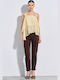 Women's Sleeveless Crop Top Yellow