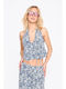 Women's Crop Cotton Top Blue
