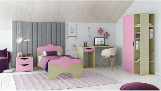 Kinderzimmer-Set Rosa mit Bett für Matratze 110x200cm