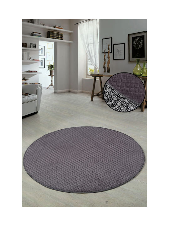 SteweHome Non-Slip Round Gray Rug Φ100cm