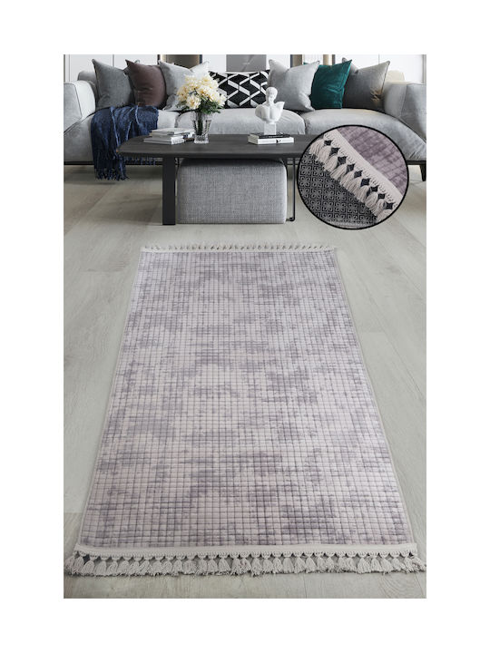 SteweHome Non-Slip Rectangular Gray Rug 100x300cm