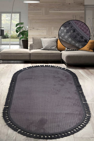 SteweHome Rutschfester Rechteckiger Sommer Korbweide Teppich Grau 50x60cm