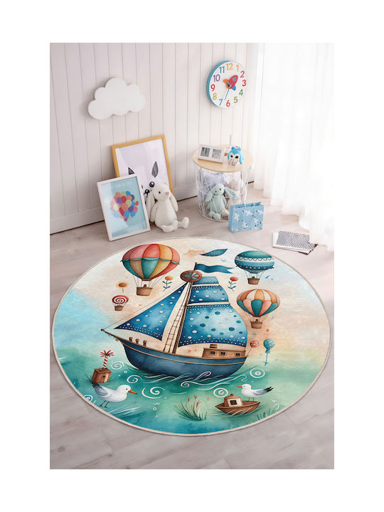 SteweHome Παιδικό Χαλί Γαλάζιο 100x100cm Πάχους 60mm