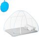 Relaxdays Pop Up Mosquito Net Tent White Turquoise 150x200x150 Cm