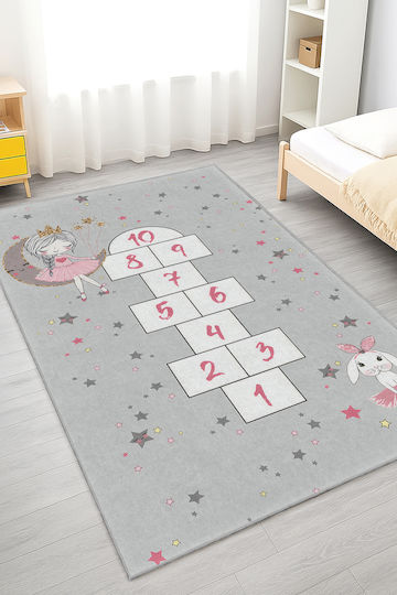 SteweHome Παιδικό Χαλί Γκρι 100x100cm Πάχους 60mm