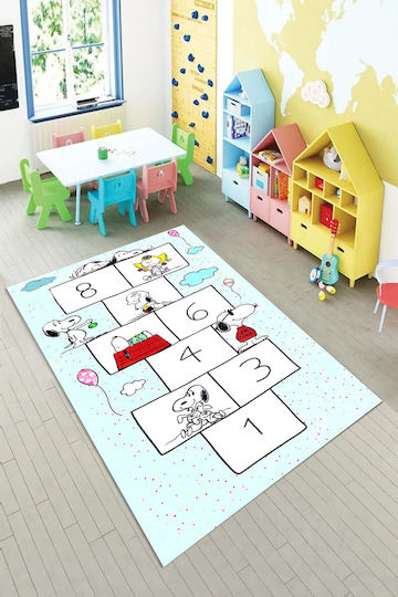 SteweHome Παιδικό Χαλί Γαλάζιο 80x250cm Πάχους 60mm