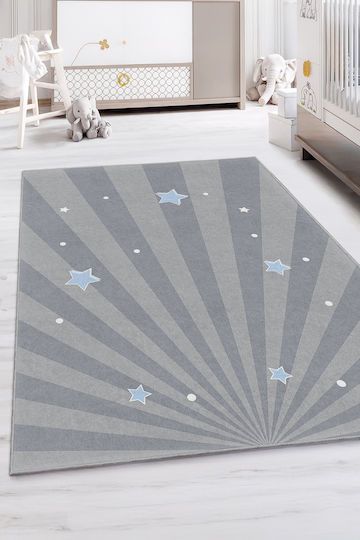 SteweHome Παιδικό Χαλί Αστέρια Μπλε 80x150cm Πάχους 60mm