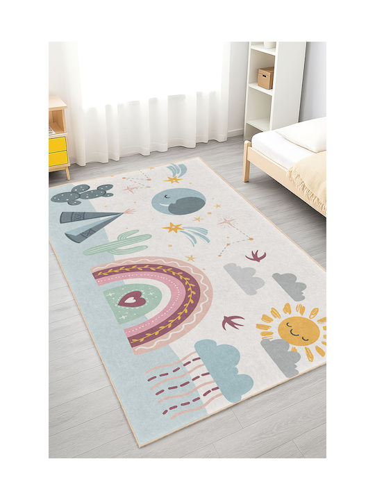 SteweHome Παιδικό Χαλί Αστέρια Πολύχρωμο 100x100cm Πάχους 60mm