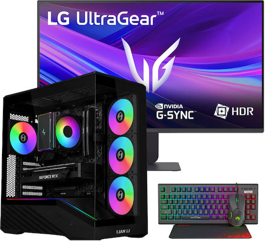 Vengeance Gamer's Choice Fellow-V8 Gaming Desktop PC Ryzen 7-5700/32GB DDR4/1.0TB SSD/GeForce RTX 5060/Kein Betriebssystem mit Tastatur International English und Monitor LG UltraGear 27G411A-B