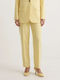 Women's Fabric Trousers in Wide Leg Style Yellow