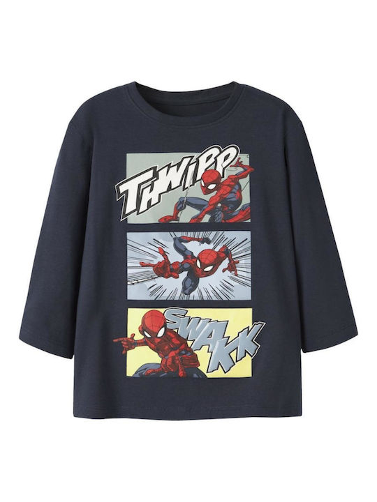 Bluza Pentru Copii Cu Mâneci Lungi Albastră Spiderman