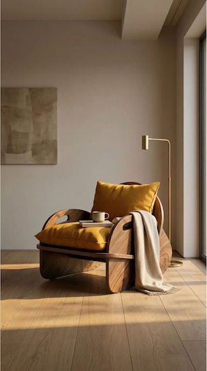 High Back Armchair 65x55x55cm Yellow High Back Armchair 65x55x55cm Yellow